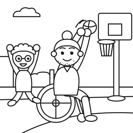 Omaľovánka Basketbal s ockom