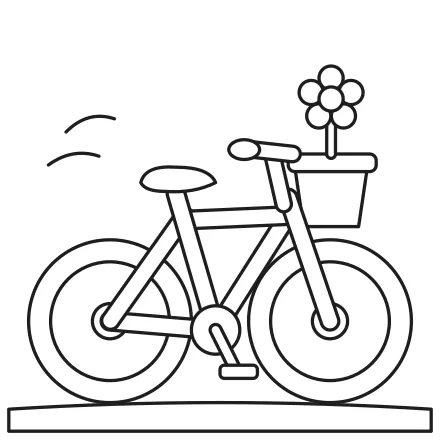 Omaľovánka Bicykel s košíkom