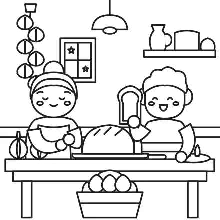 Omaľovánka Chlieb s cesnakom – čiernobiela predloha na vytlačenie