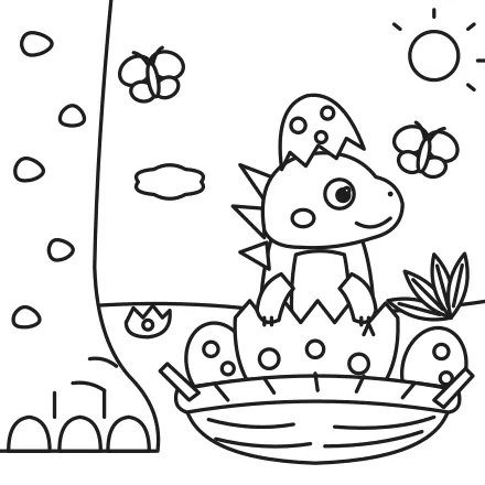 Omaľovánka Dinosaurík z vajíčka