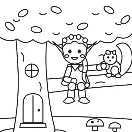 Omaľovánka Elfka a veverička