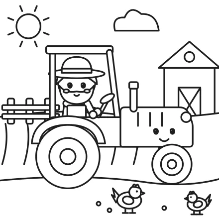 Omaľovánka Farmár na traktore