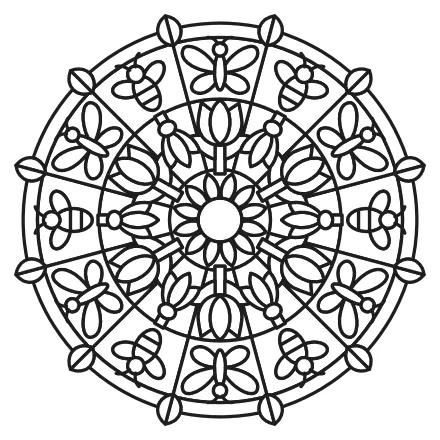 Omaľovánka Jarná mandala