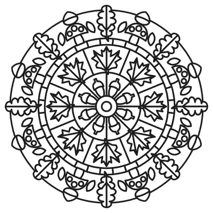 Omaľovánka Jesenná mandala