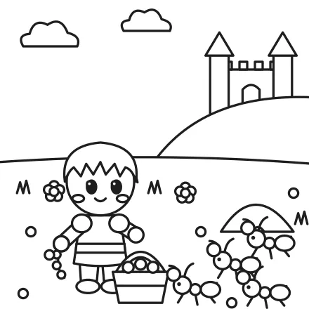 Omaľovánka Jirko a mravce
