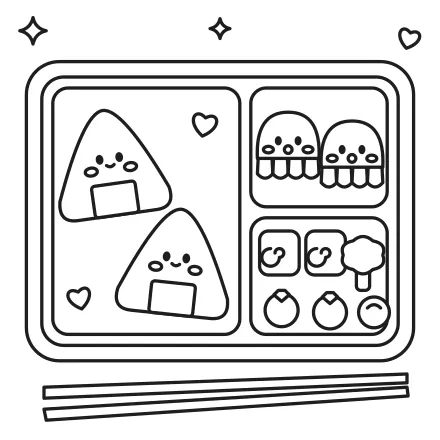 Omaľovánka Kawaii bento