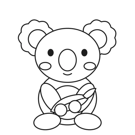 Omaľovánka Koala s lístkom