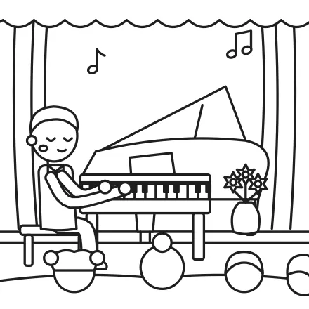 Omaľovánka Koncert na krídle