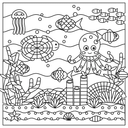 Omaľovánka Koralový útes