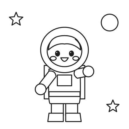 Omaľovánka Kozmonaut máva