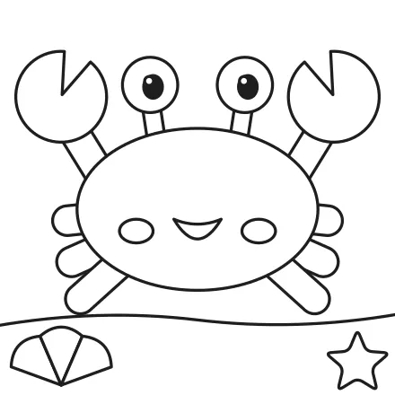Omaľovánka Krab na piesku