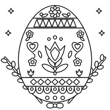 Omaľovánka Kraslica s ornamentom