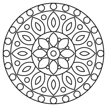 Omaľovánka Kvetinová mandala