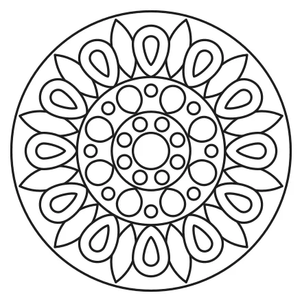 Omaľovánka Kvetinová mandala pre deti