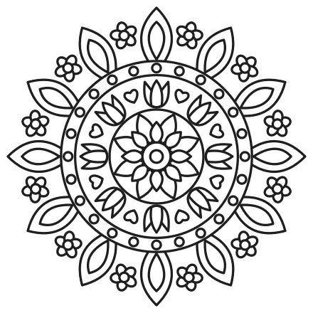 Omaľovánka Kvetinová mandala pre mamu