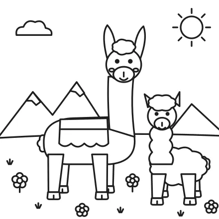 Omaľovánka Lama a alpaka