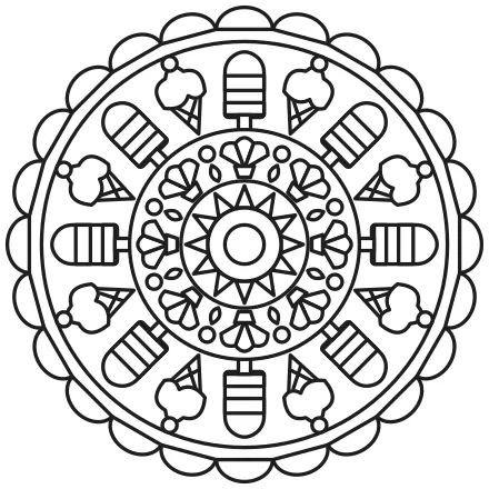 Omaľovánka Letná mandala