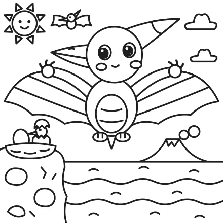 Omaľovánka Malý pteranodon