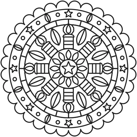 Omaľovánka Mandala svetielok