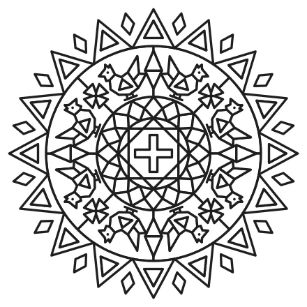 Omaľovánka Mandala v štýle Čičmian