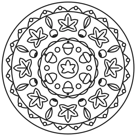 Omaľovánka Mandala z javorových listov