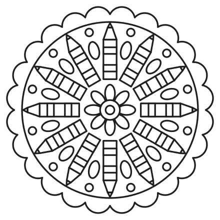 Omaľovánka Mandala z pasteliek