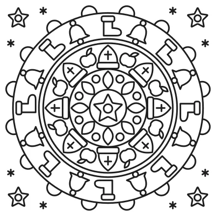 Omaľovánka Mikulášska mandala