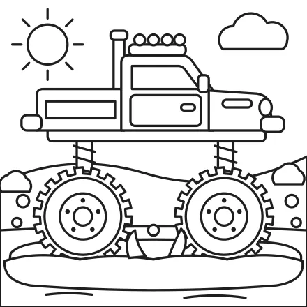 Omaľovánka Monster truck v blate