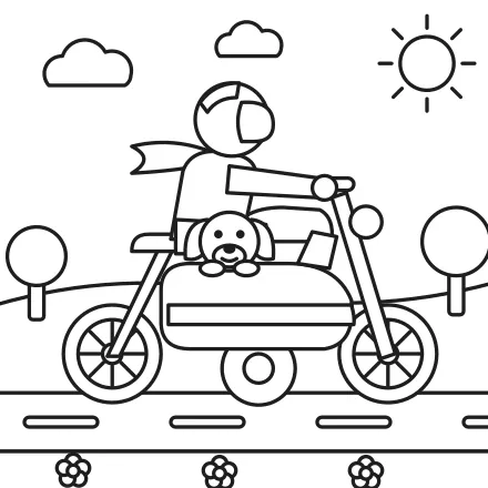 Omaľovánka Motorka so sajdkárou