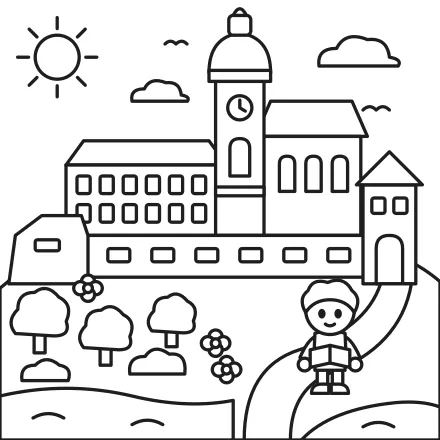 Omaľovánka Nitriansky hrad s katedrálou