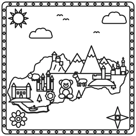 Omaľovánka Obrázková mapa Slovenska