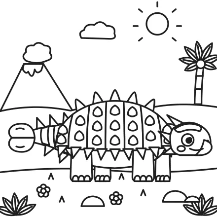 Omaľovánka Obrnený ankylosaurus