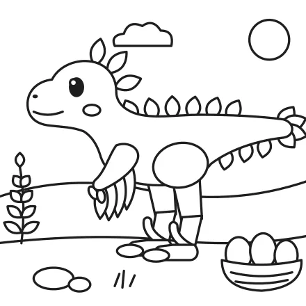 Omaľovánka Operený velociraptor