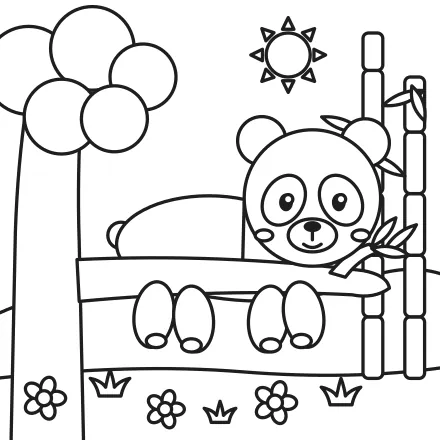 Omaľovánka Panda na konári