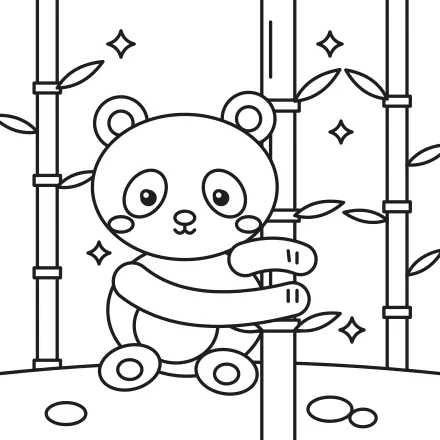 Omaľovánka Pandička s bambusom