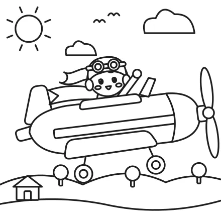 Omaľovánka Pilotka v lietadielku