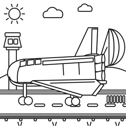 Omaľovánka Raketoplán pristáva