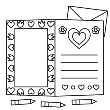 Omaľovánka Rozložená valentínka