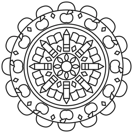 Omaľovánka Školská mandala