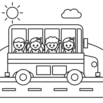 Omaľovánka Školský autobus