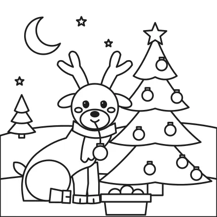 Omaľovánka Sobík zdobí stromček