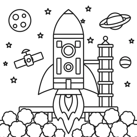 Omaľovánka Štart rakety