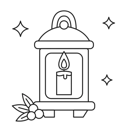 Omaľovánka Sviečka v lampáši
