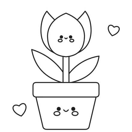 Omaľovánka Tulipán v kvetináči