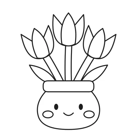 Omaľovánka Tulipány vo váze