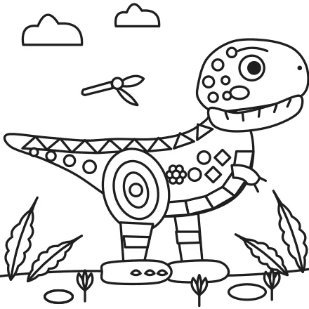 Omaľovánka Tyranosaurus so vzormi