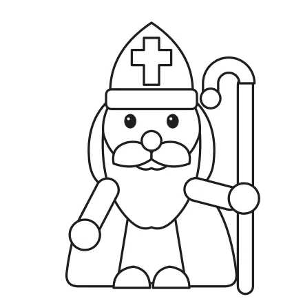 Omaľovánka Usmiaty Mikuláš