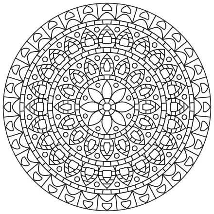 Omaľovánka Veľká detailná mandala