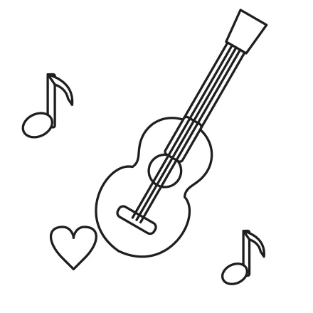 Omaľovánka Veselá gitara