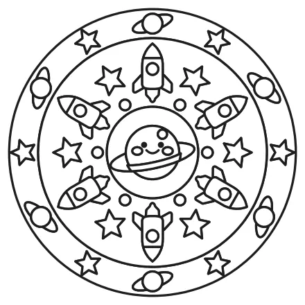 Omaľovánka Vesmírna mandala